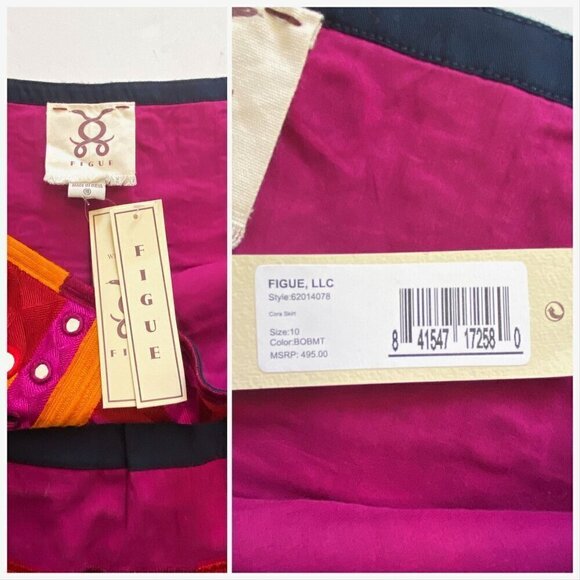 Figue Embroidered Mirrored Paillette Cora‎ Mini Skirt Size 10, NWT - Picture 5 of 13
